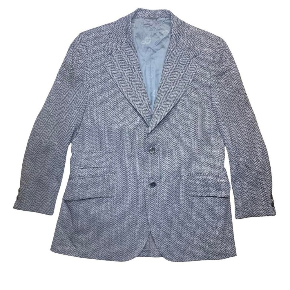 Vintage The Travelknit Sear's Men's‎ Store herringbone tweed blazer suit coat
